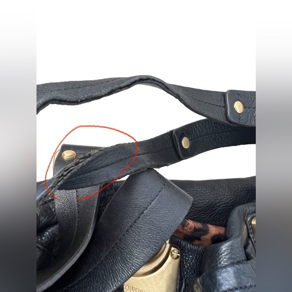 B. Makowsky Black Genuine Leather Bag with Gold Hardware. - Picture 6 of 14